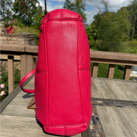 EUC! Coach Red Lexy Pebbled Leather Shoulder Bag - Picture 6 of 14